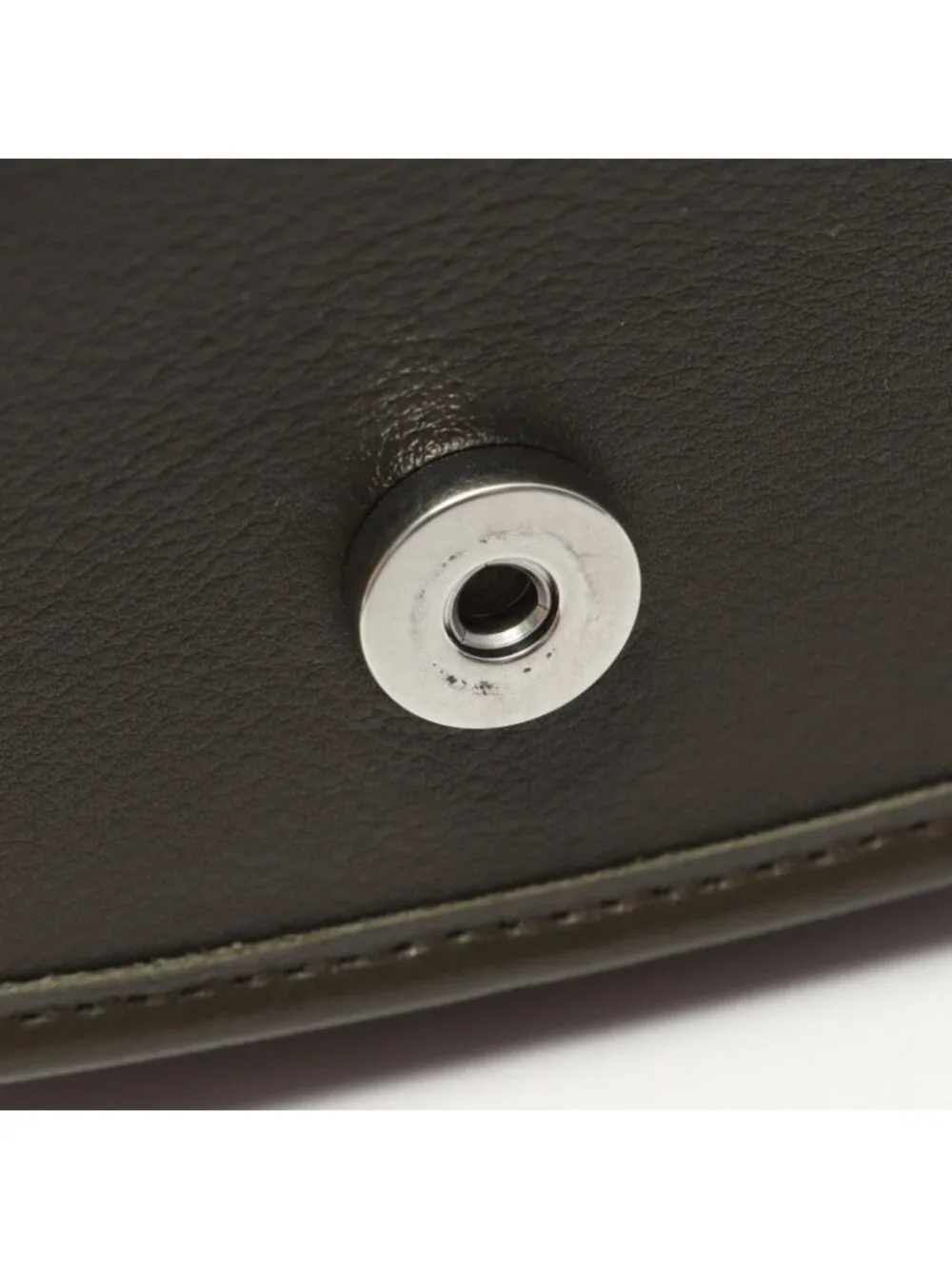 Celine Shoulder Bag Small Besace Strap Triomphe Olive Leather